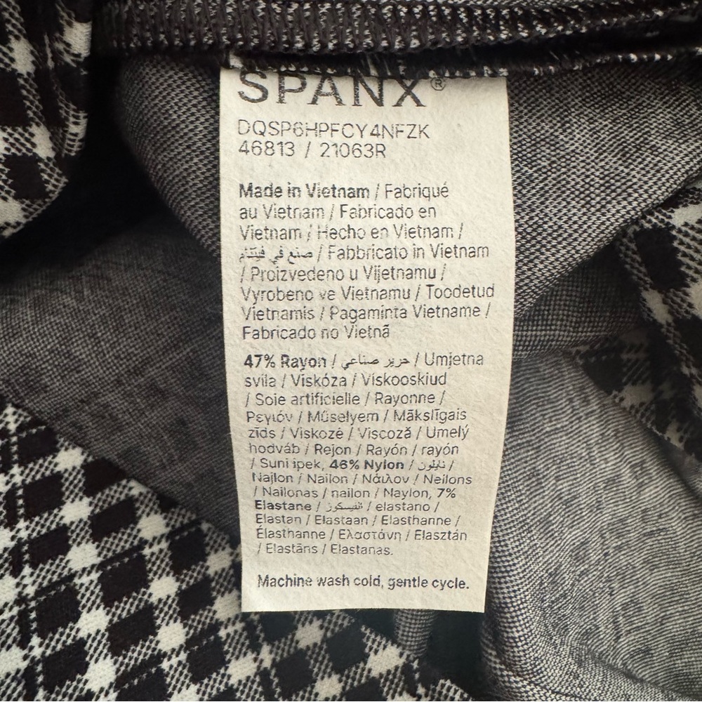 SPANX Medium Dress Ponte Stretch Mini Dress in Jacquard Black Plaid Size Medium - Picture 9 of 9